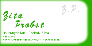 zita probst business card